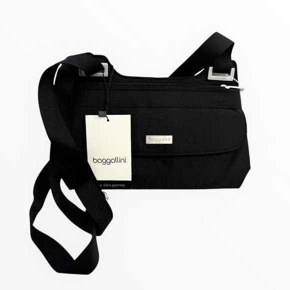NWT Baggallini Black Nylon Hailey All Day Bagg Crossbody Travel - Picture 4 of 4